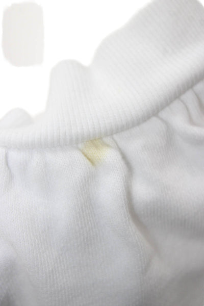 Z Supply Unisex Pullover Sweatshirt White Crew Neck Short Sleeve Cotton Size XS