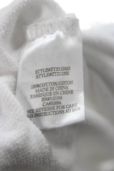 Z Supply Unisex Pullover Sweatshirt White Crew Neck Short Sleeve Cotton Size XS