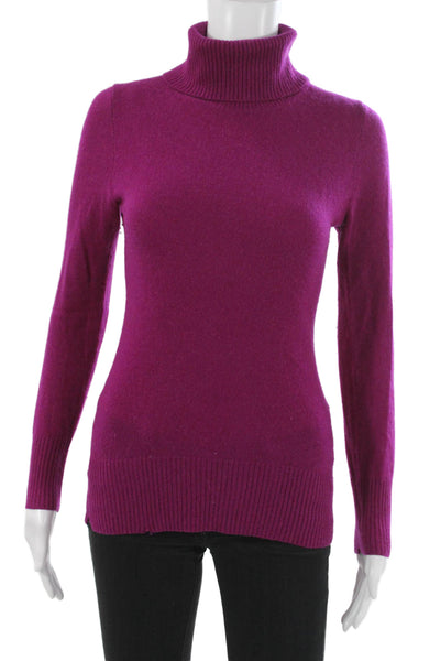 J Crew Women Purple Cashmere Turtleneck Pullover Long Sleeve Size XS