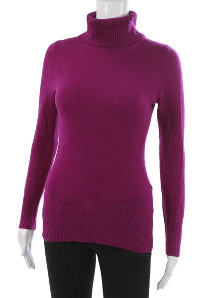 J Crew Women Purple Cashmere Turtleneck Pullover Long Sleeve Size XS