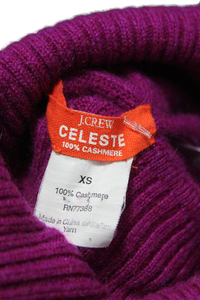 J Crew Women Purple Cashmere Turtleneck Pullover Long Sleeve Size XS
