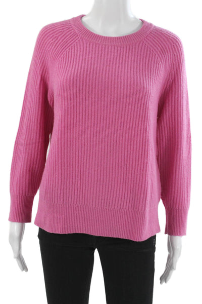 J Crew Women Pink Cashmere Pullover Crew Neck Long Sleeve Size 2XS