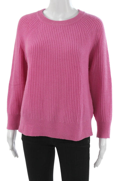 J Crew Women Pink Cashmere Pullover Crew Neck Long Sleeve Size 2XS