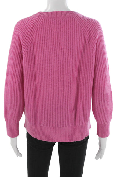 J Crew Women Pink Cashmere Pullover Crew Neck Long Sleeve Size 2XS