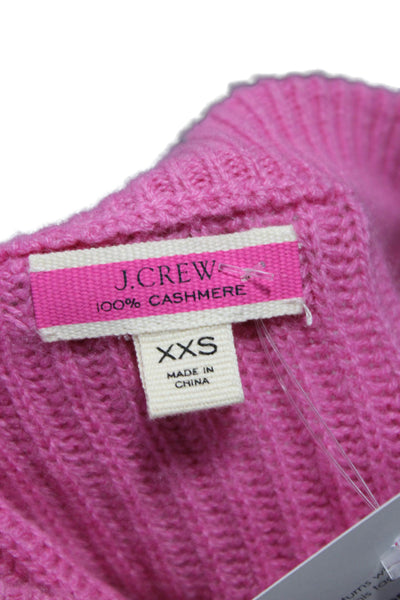 J Crew Women Pink Cashmere Pullover Crew Neck Long Sleeve Size 2XS