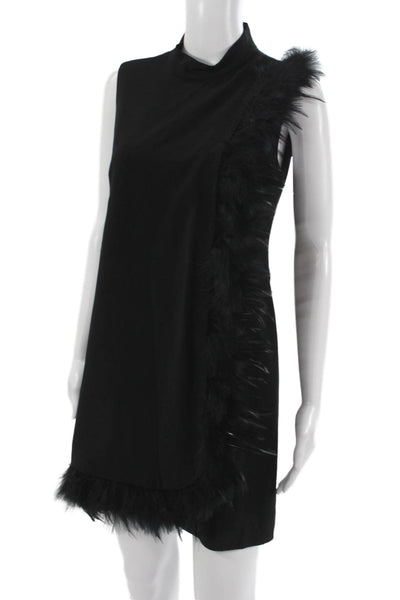 Nanette Lepore Womens Mini Dress Black High Neck Sleeveless Size 2