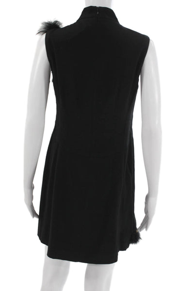 Nanette Lepore Womens Mini Dress Black High Neck Sleeveless Size 2