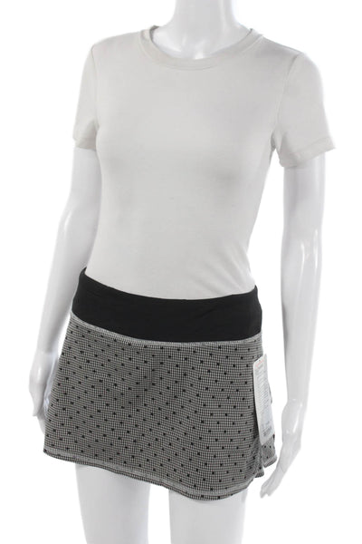 Lululemon Women Pleated Skort Black Polyester Sports Size 6