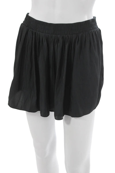 BCBGMAXAZRIA Womens Flare Skirt Black Polyester Pull On Casual Size XS