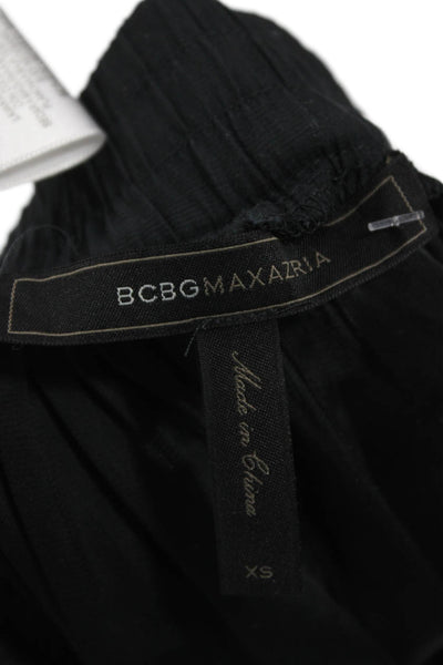 BCBGMAXAZRIA Womens Flare Skirt Black Polyester Pull On Casual Size XS