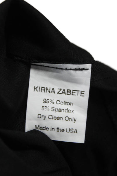 Kirna Zabete Womens Shirt Dress Black Button Short Sleeve Size S