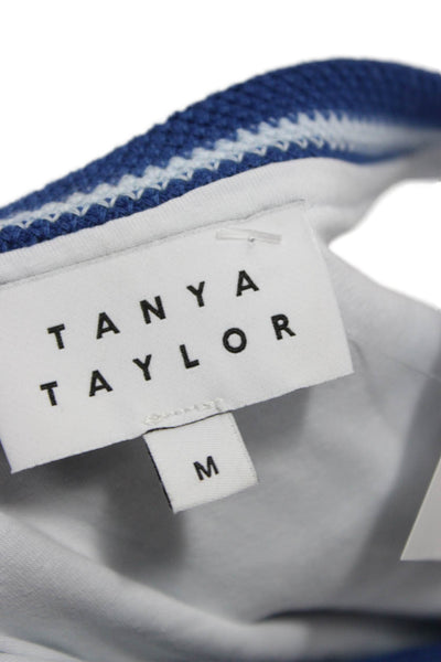 Tanya Taylor Unisex Blue Striped Nautical Tank Polyester Crew Neck Size M