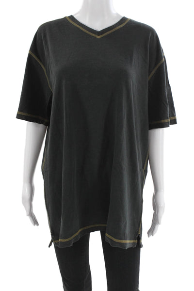 Orvis Mens V-Neck T-Shirt Gray 100% Cotton Short Sleeve Size L