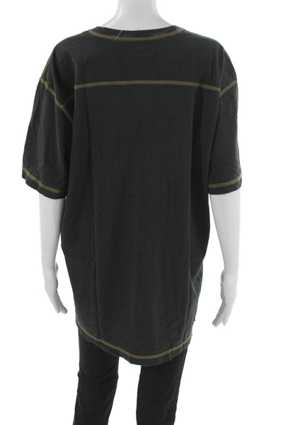 Orvis Mens V-Neck T-Shirt Gray 100% Cotton Short Sleeve Size L