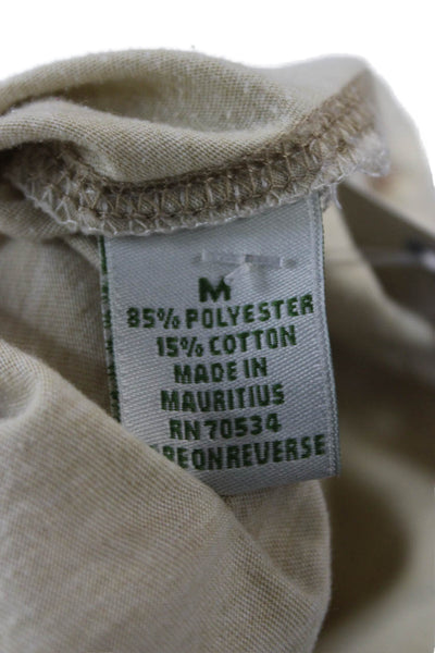 Orvis Mens Basic T-Shirt Beige Crew Neck Short Sleeve Polyester Blend Size M