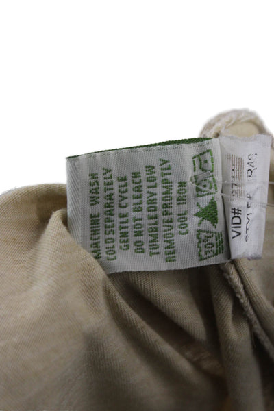 Orvis Mens Basic T-Shirt Beige Crew Neck Short Sleeve Polyester Blend Size M