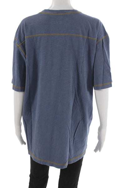 Orvis Unisex Basic Blue V-Neck Cotton Short Sleeve T-Shirt Size L