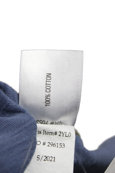 Orvis Unisex Basic Blue V-Neck Cotton Short Sleeve T-Shirt Size L