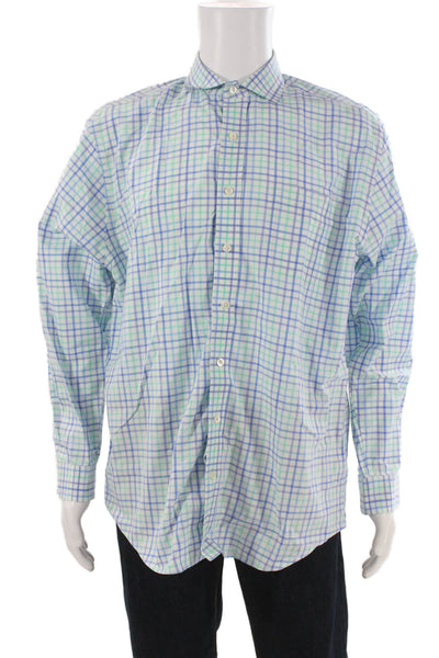 Vineyard Vines Mens Button Up Long Sleeve Check Cotton Size L