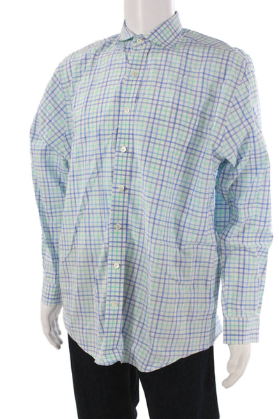 Vineyard Vines Mens Button Up Long Sleeve Check Cotton Size L