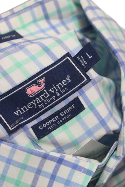 Vineyard Vines Mens Button Up Long Sleeve Check Cotton Size L