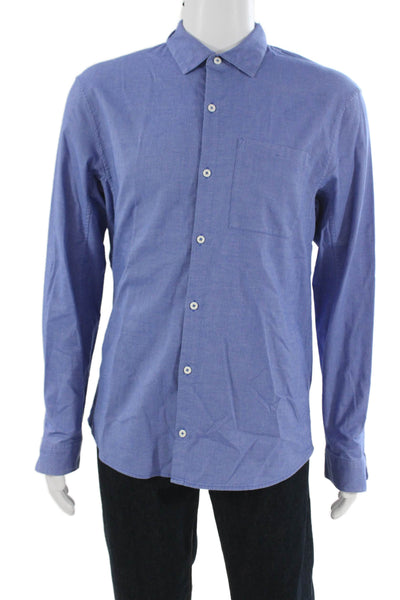 Lululemon Mens Blue Button Up Collared Long Sleeve Shirt Size L