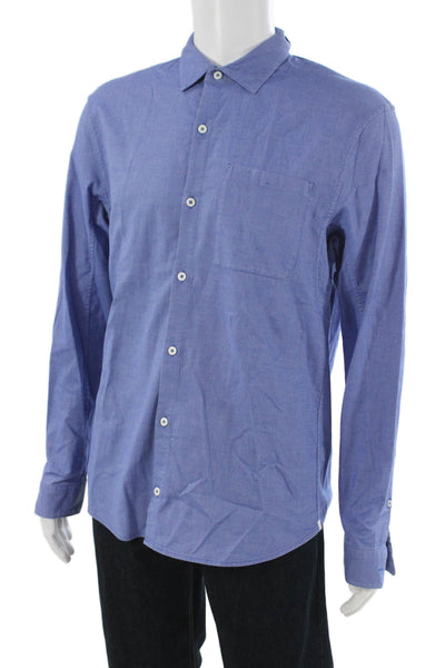 Lululemon Mens Blue Button Up Collared Long Sleeve Shirt Size L