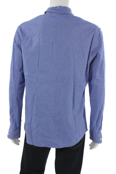 Lululemon Mens Blue Button Up Collared Long Sleeve Shirt Size L