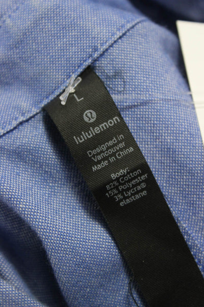 Lululemon Mens Blue Button Up Collared Long Sleeve Shirt Size L