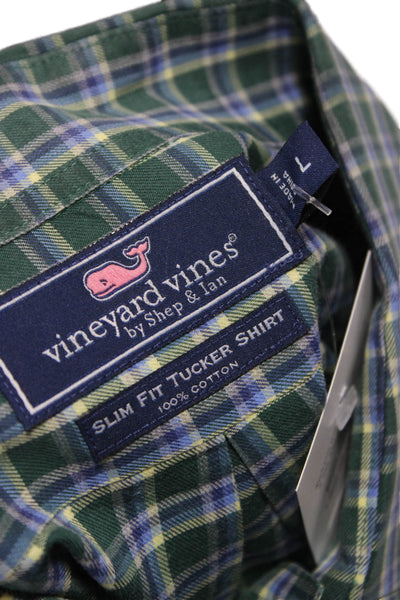 Vineyard Vines Men Button Up Shirt Multicolor Plaid Long Sleeve Size L