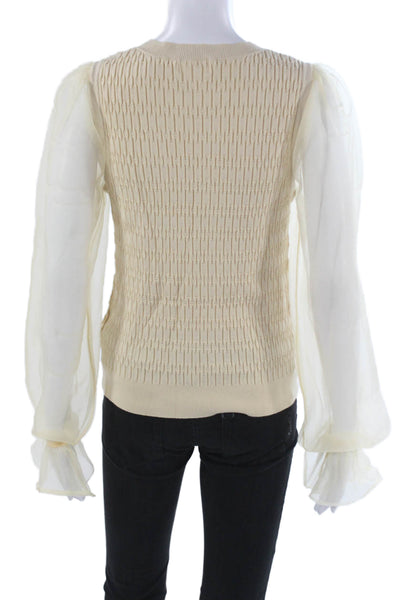 Maeve Anthropologie Womens Pullover V-Neck Beige Sweater Size M