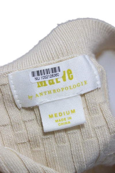 Maeve Anthropologie Womens Pullover V-Neck Beige Sweater Size M