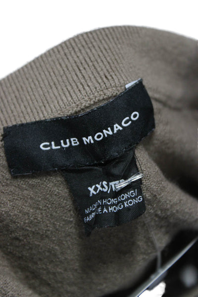 Club Monaco Womens Beige Wool Blend Mock Neck Pullover 3/4 Sleeve Tall Size 2XS