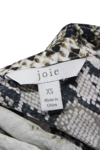 Joie Women Multicolor Collared Animal Print Blouse Long Sleeve Size XS