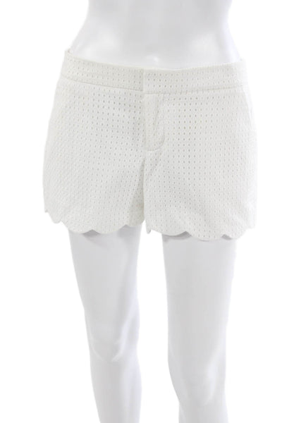 Club Monaco Women Hot Pants White Cotton Zip Size 2