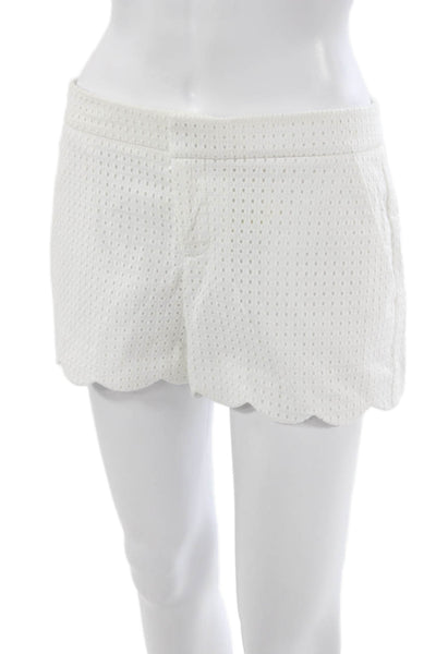 Club Monaco Women Hot Pants White Cotton Zip Size 2