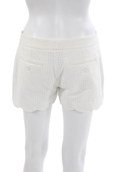 Club Monaco Women Hot Pants White Cotton Zip Size 2