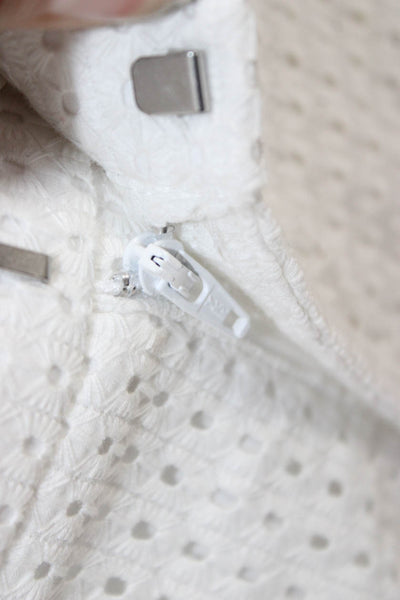 Club Monaco Women Hot Pants White Cotton Zip Size 2