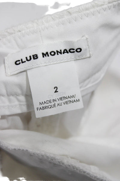 Club Monaco Women Hot Pants White Cotton Zip Size 2
