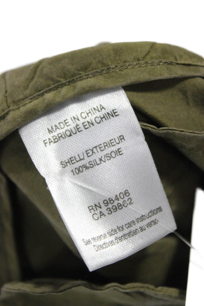 Theory Women Paperbag Tie Waist Silk Shorts Green Size 2