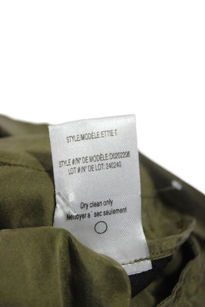 Theory Women Paperbag Tie Waist Silk Shorts Green Size 2
