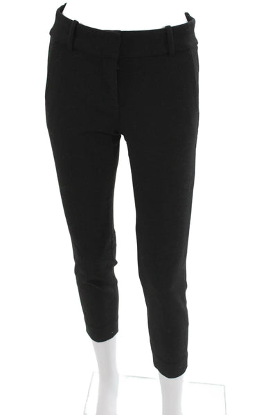 J Crew Womens Black Ankle Pants Polyester Blend Hook & Eye Size 00