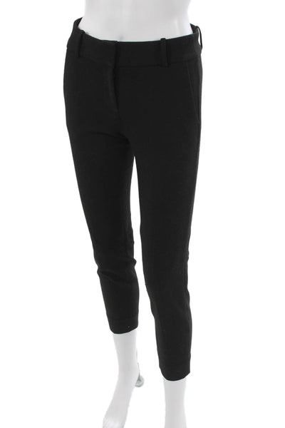 J Crew Womens Black Ankle Pants Polyester Blend Hook & Eye Size 00