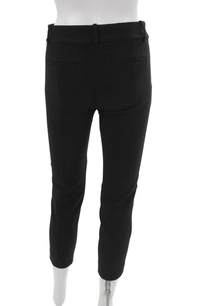 J Crew Womens Black Ankle Pants Polyester Blend Hook & Eye Size 00