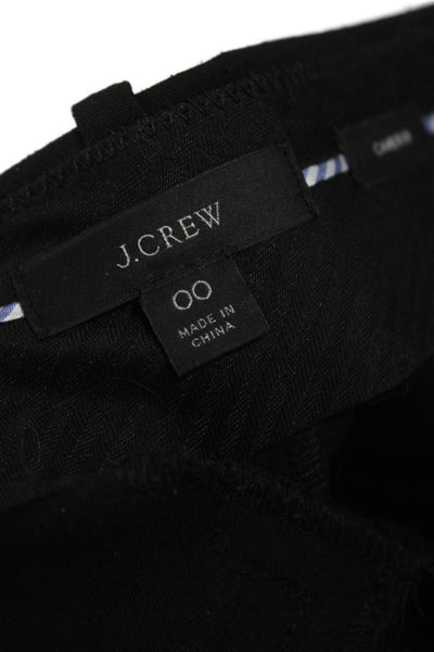J Crew Womens Black Ankle Pants Polyester Blend Hook & Eye Size 00