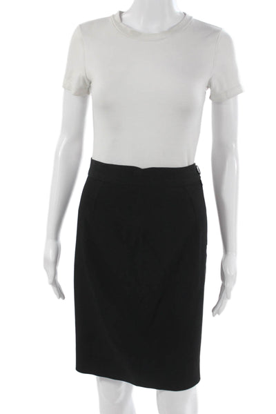Moschino Cheap & Chic Womens Black Acetate Pencil Skirt Knee Length Size 6