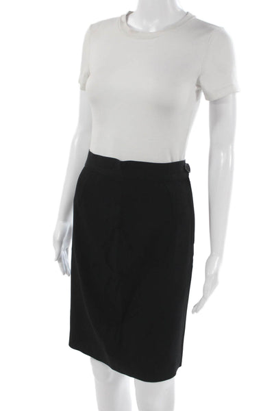 Moschino Cheap & Chic Womens Black Acetate Pencil Skirt Knee Length Size 6