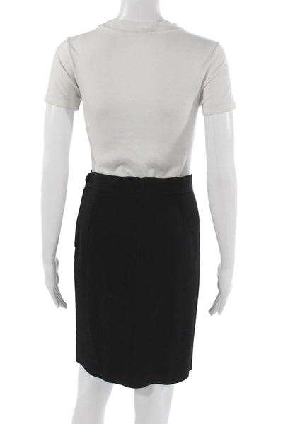 Moschino Cheap & Chic Womens Black Acetate Pencil Skirt Knee Length Size 6