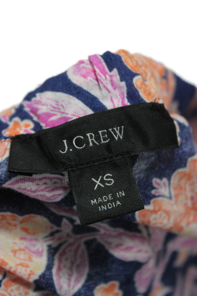 J Crew Women Basic Floral Cotton Scoop Neck Short Sleeve Dress Size XS