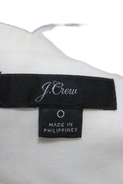 J Crew Womens Fit & Flare Linen V Neck Sleeveless White Dress Size 0